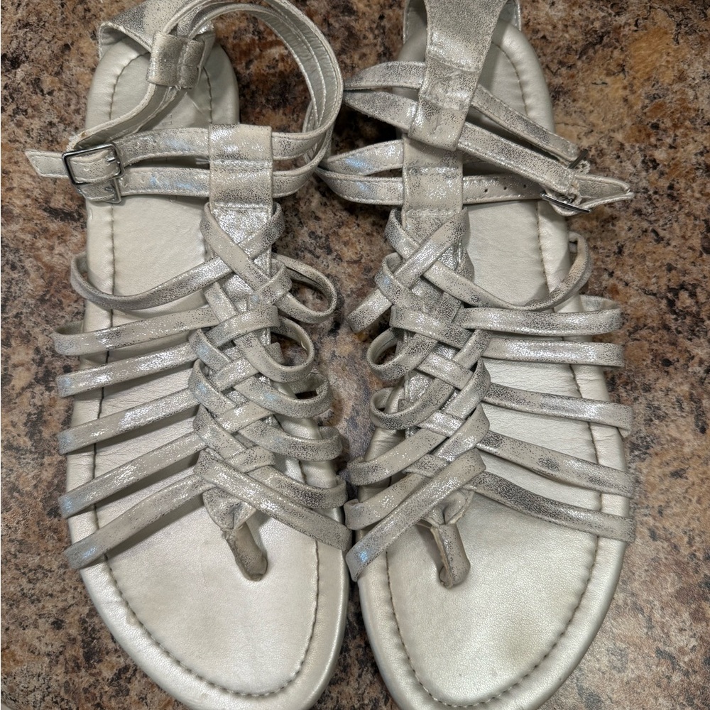 Silver Strappy Sandals